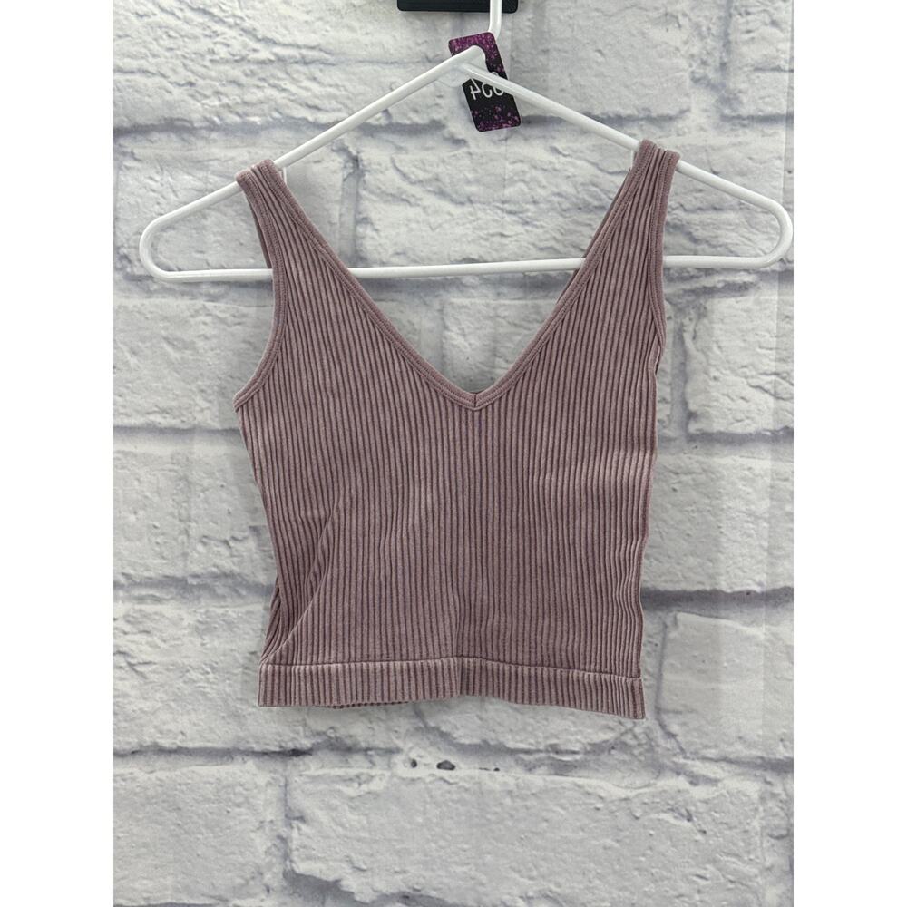 Aura Crop Tank Sports Bra Lilac Small